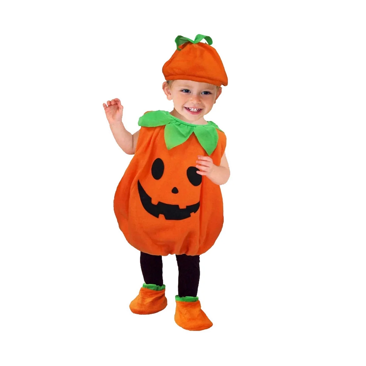 

Kids Children Halloween Pumpkin Costume with Hat Cosplay for Baby Girl Boy Stage Party Clothings