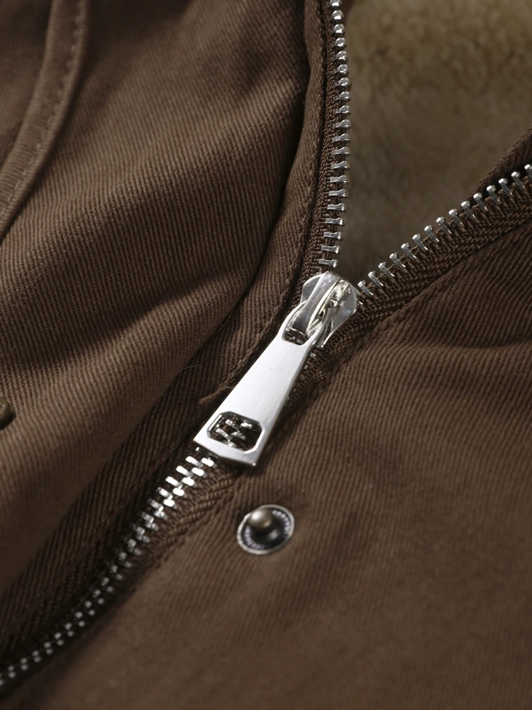 Damen-Bomberjacke mit Kapuze und Pelzkragen, Wintermantel, Herbst 2022, langärmelig, einreihig, gerüscht, Tops, schicke Damen-Oberbekleidung – Detail 10