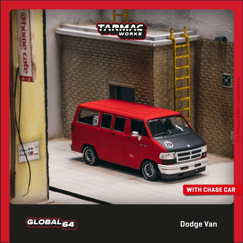 

Tarmac работает 1:64 Dodge Van Red #26 литая модель автомобиля