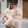 NEW European and American Fur Coat Imitation Fox Fur Splicing Winter Coat Thickened Warm Long Sleeve Short Fur Coat in Stock 4
