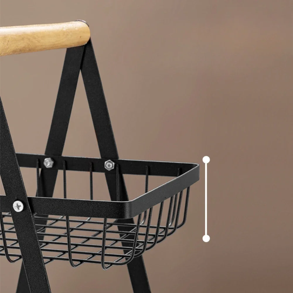 Metal Fruit Basket Fold Household Removable Fruit Baskets Large Capacity Simplicity Beautiful Antirust Kitchen Vegetable Basket 5
