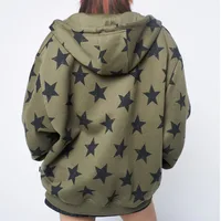 Y2k Clothes Vintage Star Oversized Sweatshirt Jacket Harajuku Goth Long Sleeve Women Sweatshirt 2000s Hip Hop Zip Up Hoodies Top - Image 3