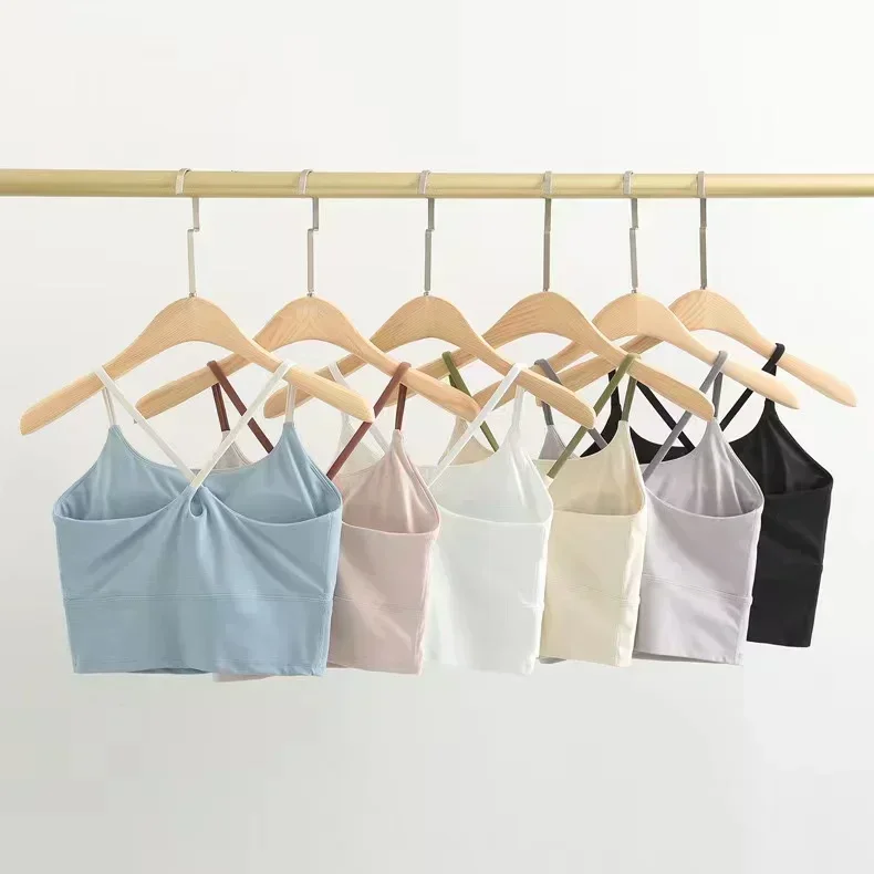 Lemon Running Vest Cross Strap Workout Tank Gym Women Racerback Crop Tank Sexy Sports Sleeveless Shirt Loose Athletic Tops