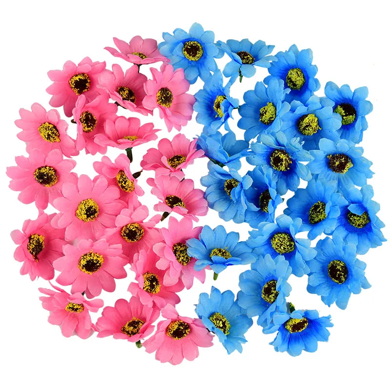 

100/50pcs 4.5cm Simulation Sunflower Artificial Daisy Flower Heads DIY Scrapbook Wreath Accessories Wedding Event Party Decor