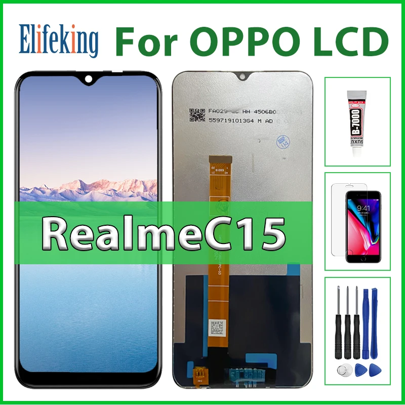 65OriginalForRealmeC15LCDDisplayTouchScreenwithFrame