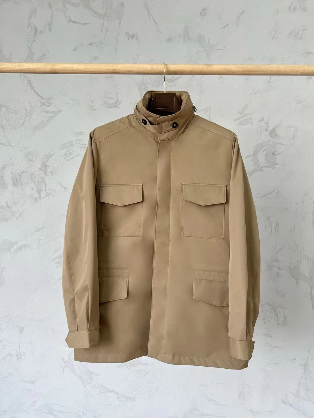 Traveler Cashmere Lined Pocket Coat Casual Windbreaker Jacket Men Removable Hood 6