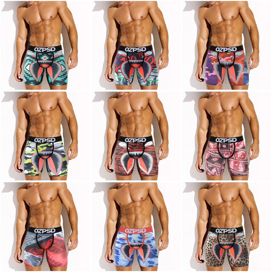 

Men's Sexy Panties Funny Doodle Print Mens Underwear Boxers Man Innerwear Breathable Plus Size 3XL Men Boxer Underpants Trunks