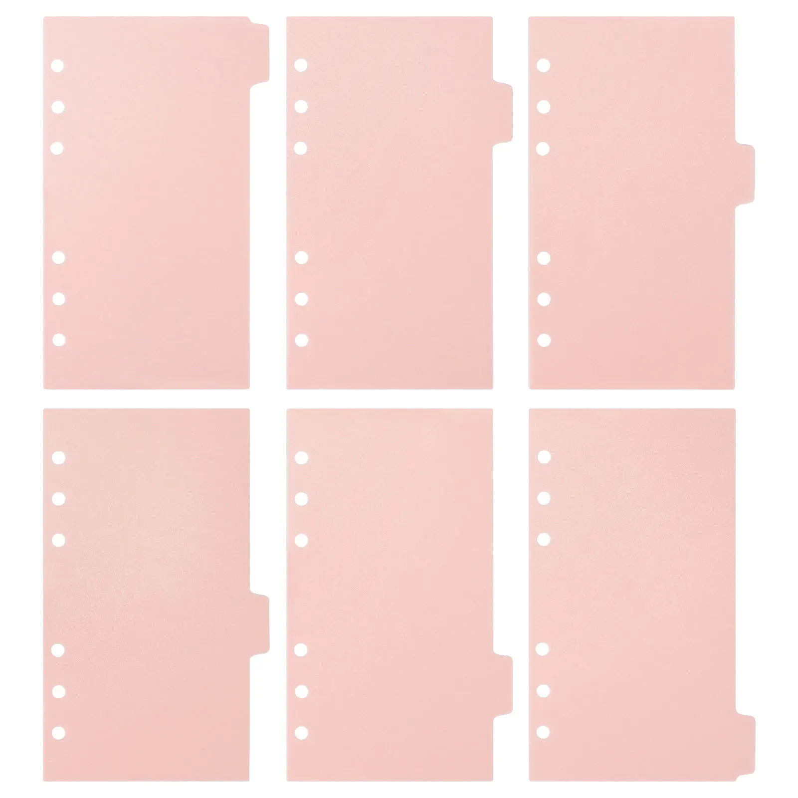 Compact Paper Index Divider with 6 Holes for Binder and Planner Notebooks