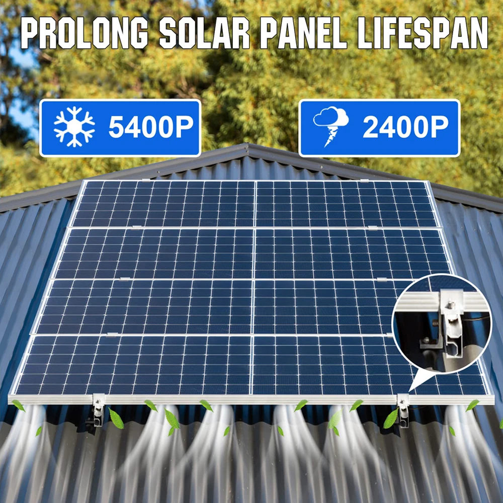 Solar Panel Roof Mounting Rails Photovoltaic Panel Solar Bracket Aluminium Rail Mid And End Clamp For Shingle Roof 30/35mm