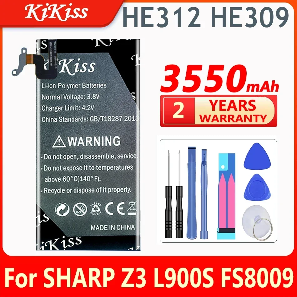 

Сменный аккумулятор KiKiss 3550 мАч HE312 HE309 для SHARP Z3 Z 3 L900S FS8009 мобильный телефон HE 312 HE 309