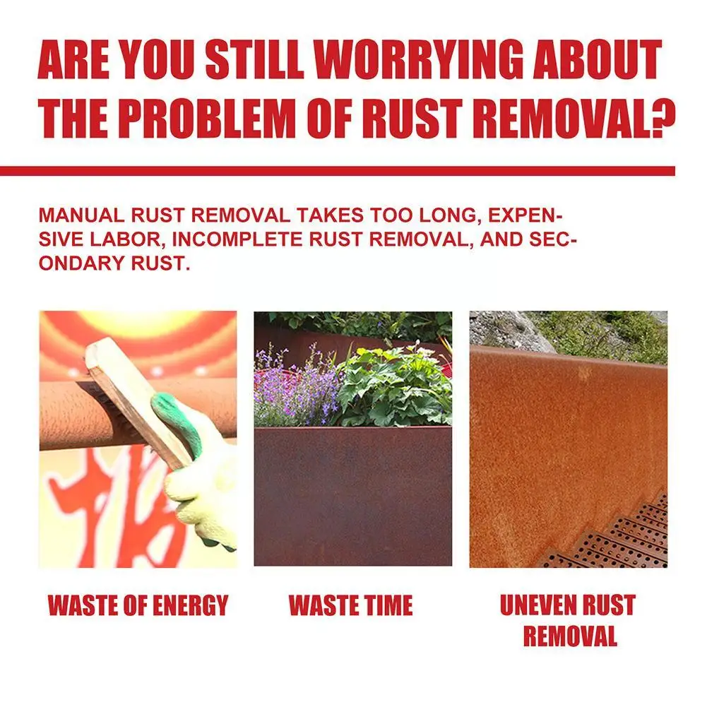 Rust Remover Spray Rust Remover Converter 100ml Car Anti-Rust Chassis Rust Converter Water-Based Removal Deruster Surface Lasting Primer Agent Rust Long Metal J5G4