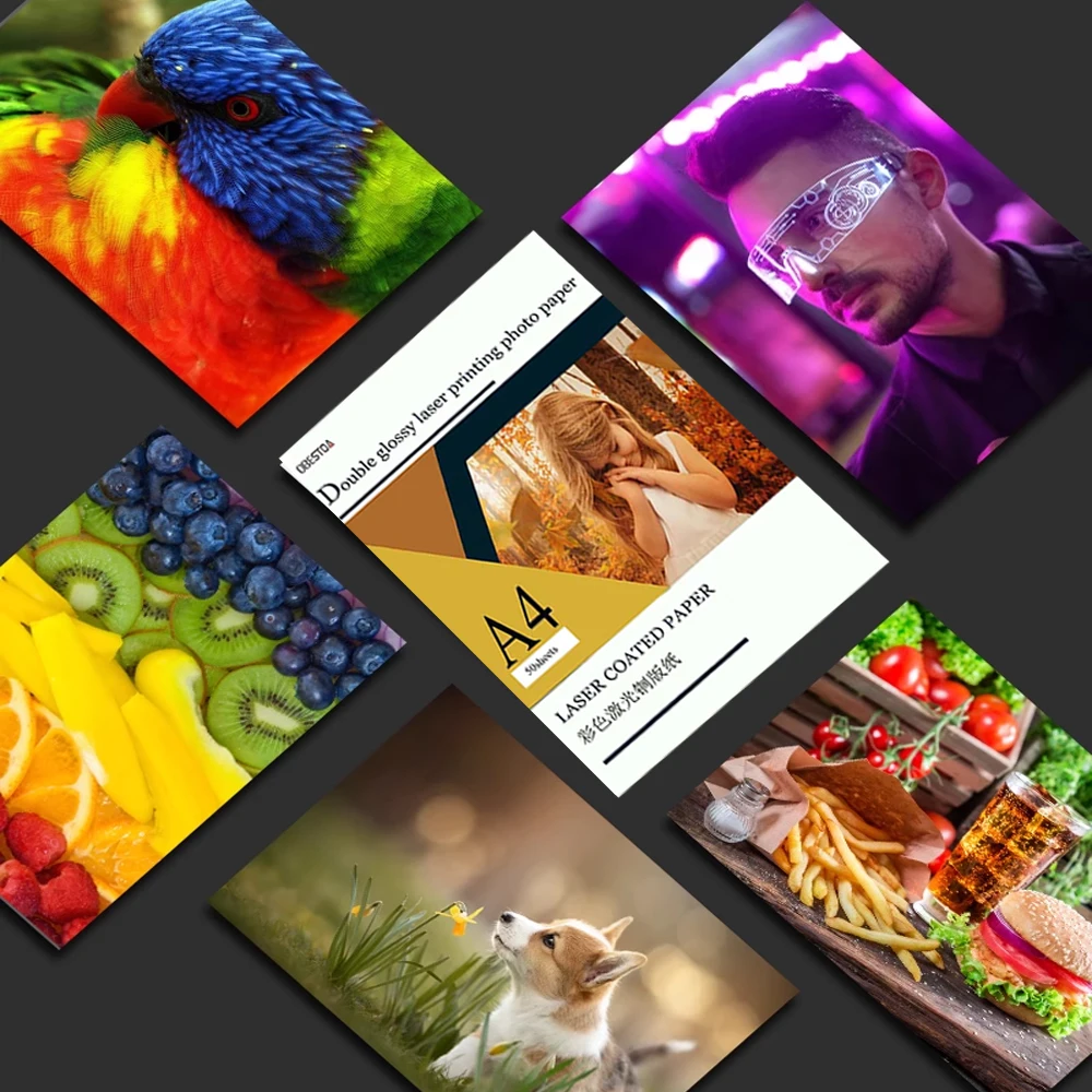 A4 157g Double-sided High Glossy Photo Paper Laser Printer Paper Coated Flyer Magazine Business Card Color Printing