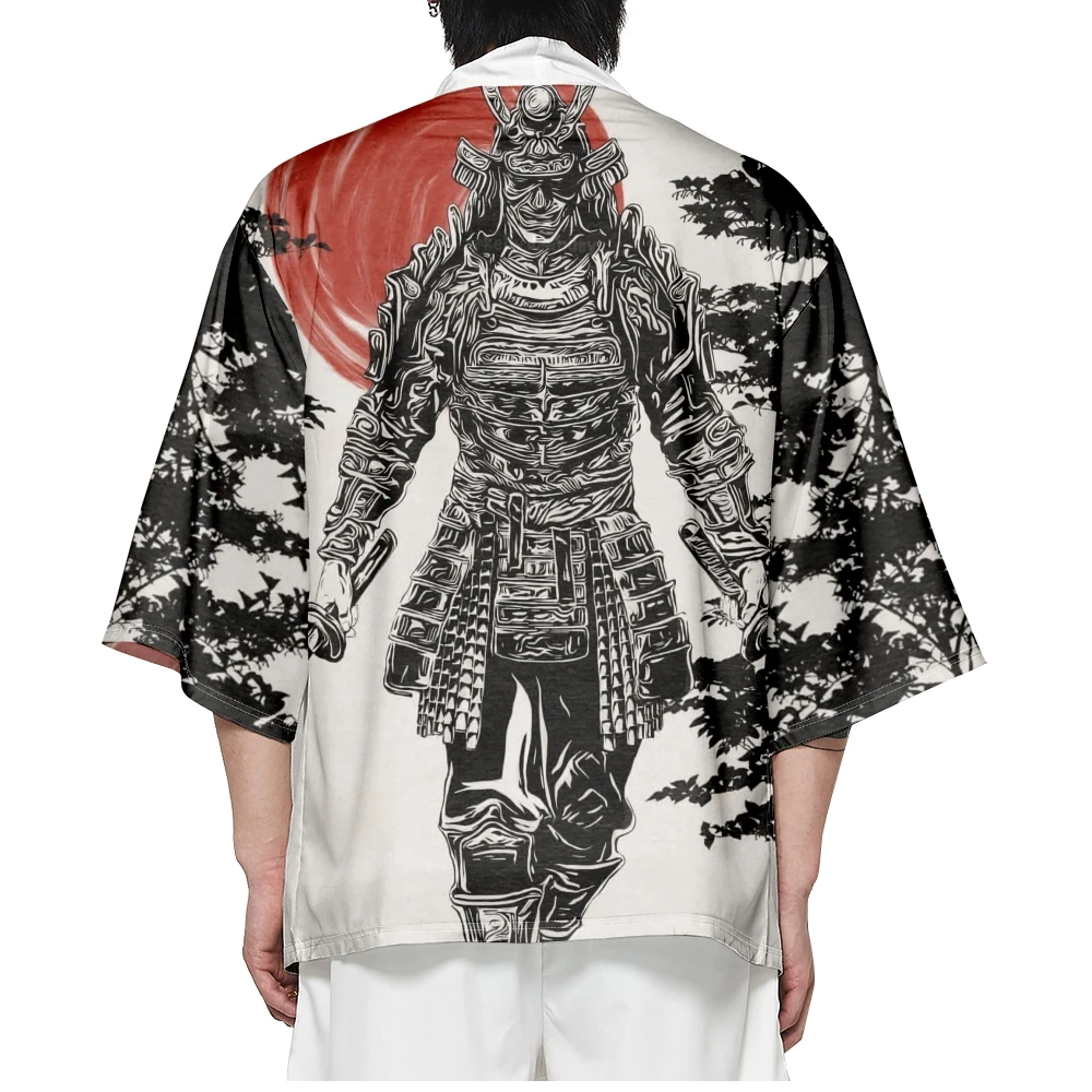 Japanese Ghost Sword Samurai Print Cosplay Kimono Women Men Yukata Cardigan Haori Oversized Streetwear Tops Plus Size