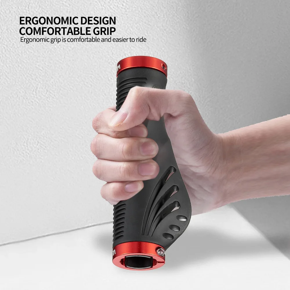 Ergonomic Non-Slip Bicycle Handlebar Grips with Aluminum Double Lock