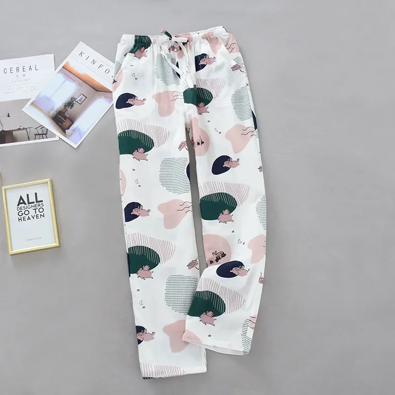 Women's 100% Cotton Summer Trousers Sleeping Large Size Loose Home Pants Air Conditioning Pants Confinement Spring,pajama pants,sleep bottoms
