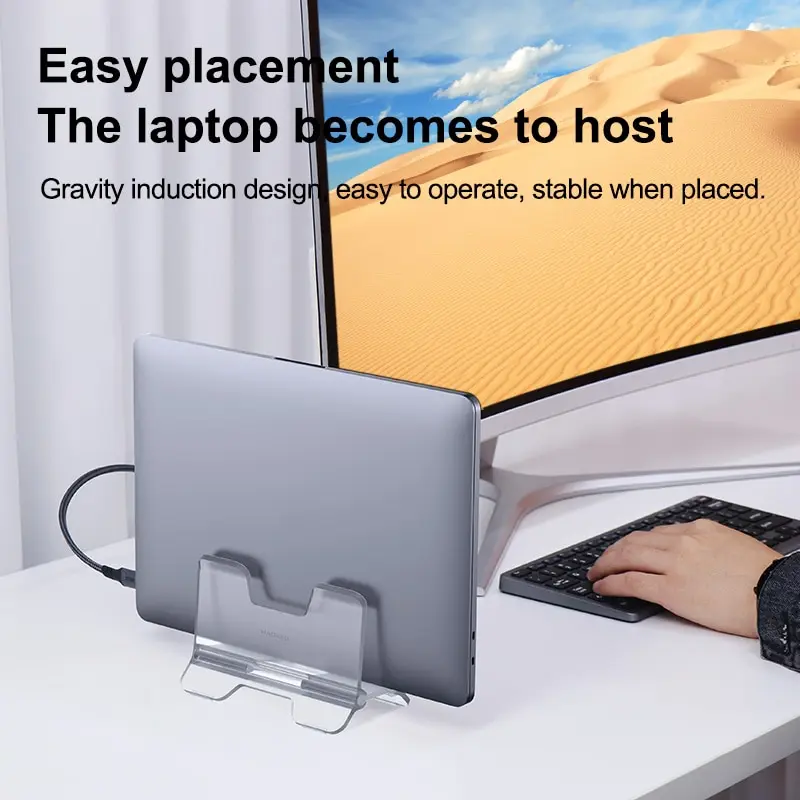 Laptop Stand Hagibis Vertical Transparent Desktop Gravity Holder Notebook Support For MacBook Pro Air Surface Book Laptops laptop stand