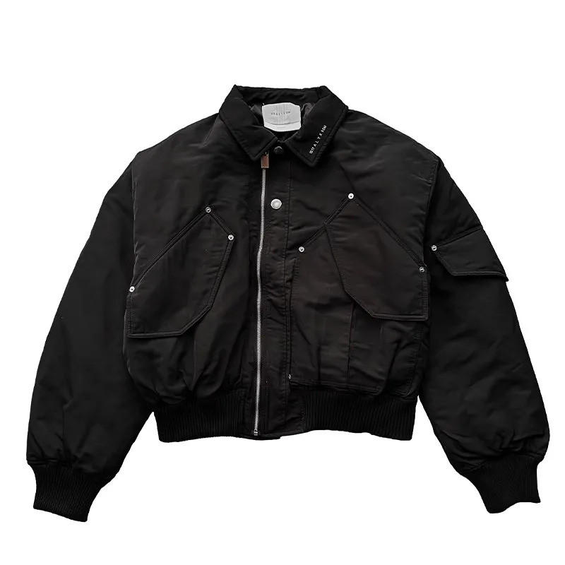 

2024 1017 ALYX 9SM High quality functional short cotton jacket zipper pockets high street loose fitting flight jacket WY882