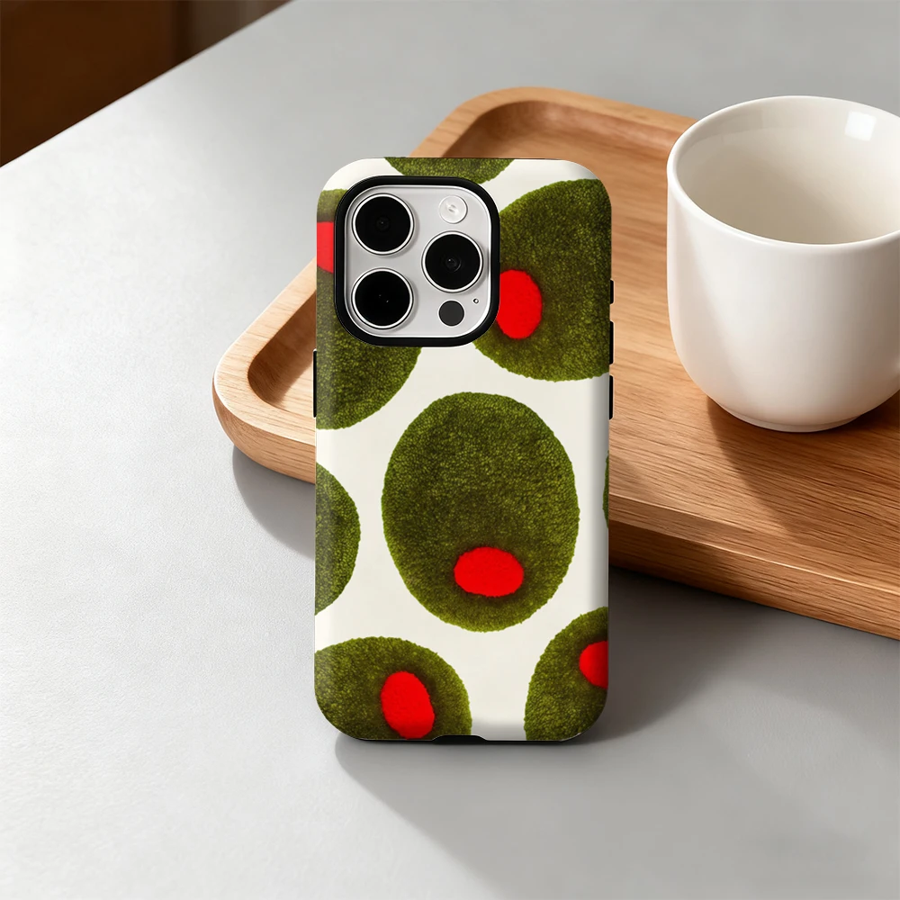 Olive Dot Double-Layer Must-Have Phone Case