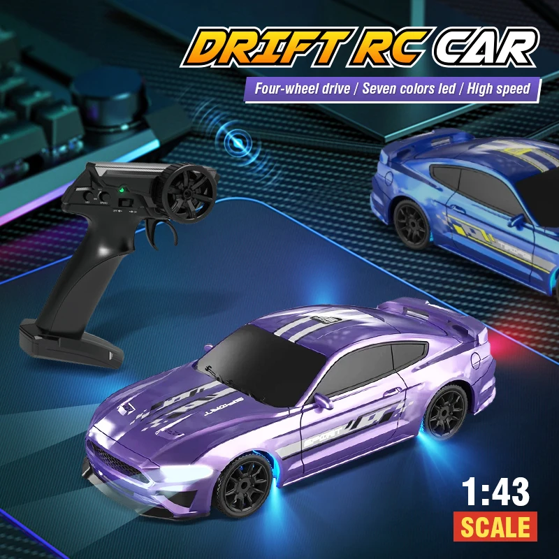 1/43 Rc Drift Car with Gyro Upgraded Ver 2.4G Remote Control Mini Drift Race Car 4Wd Radio Control Rc Toys Traffic Cones