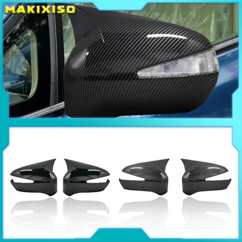 

2 Pieces High Quality Abs Plastic Bat Style Mirror Covers Caps RearView Piano Black For Honda Civic 8th Gen 2006-2012 FD6