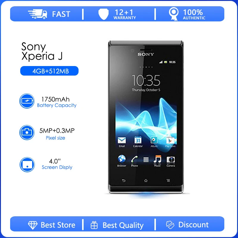 Beheer Zonder hoofd Verrassend genoeg Sony Xperia J ST26i Refurbished Original Unlocked ST26 Mobiele Telefoon 4.0  "3G Wifi 5MP Android 4.0.4 Mobiele Telefoon gratis Verzending|Mobiele  Telefoons| - AliExpress