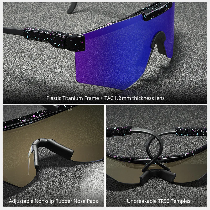 

Polarized Oversized Sunglasses Men One-piece Lens Shield Gafas de sol Semi-rimless Mirror UV400 Adjustable