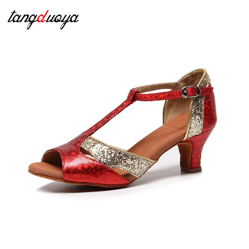 High Heel 5.5cm Latin Ballroom Dance Shoes Cha Rumba Flamingo Dancers