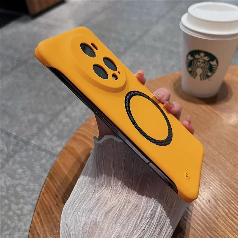Magnetic Wireless Charging Slim Frameless Hard Plastic Phone Case Cover
