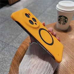 Magnetic Wireless Charging Slim Frameless Hard Plastic Phone Case Cover - Honor 30 Pro (Yellow)
