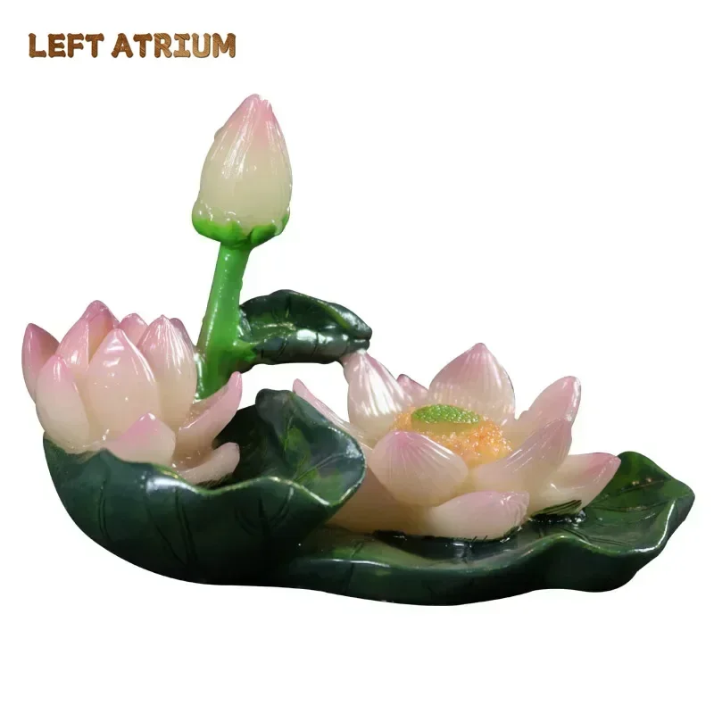 창의적인 꽃 모델 색상 변화 차 장식품 행운의 레진 장식품 차 피규어 데스크탑 장식품 차 세트 장식 액세서리