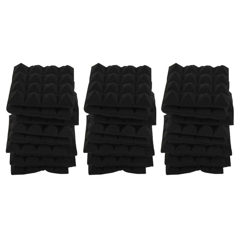 

36 Pcs -Soundproofing Foam Sound Absorption Pyramid Studio Treatment Wall Panels