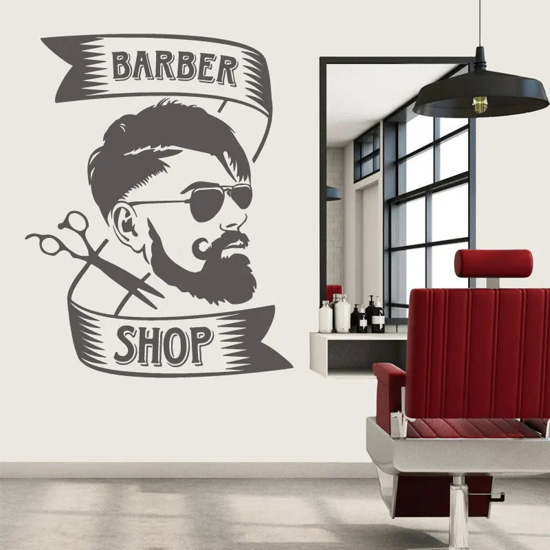 Sticker autoadhesivo personalizado Barbershop Hipster Novedades Peluquerías REBAJAS DE ENERO STICKERS