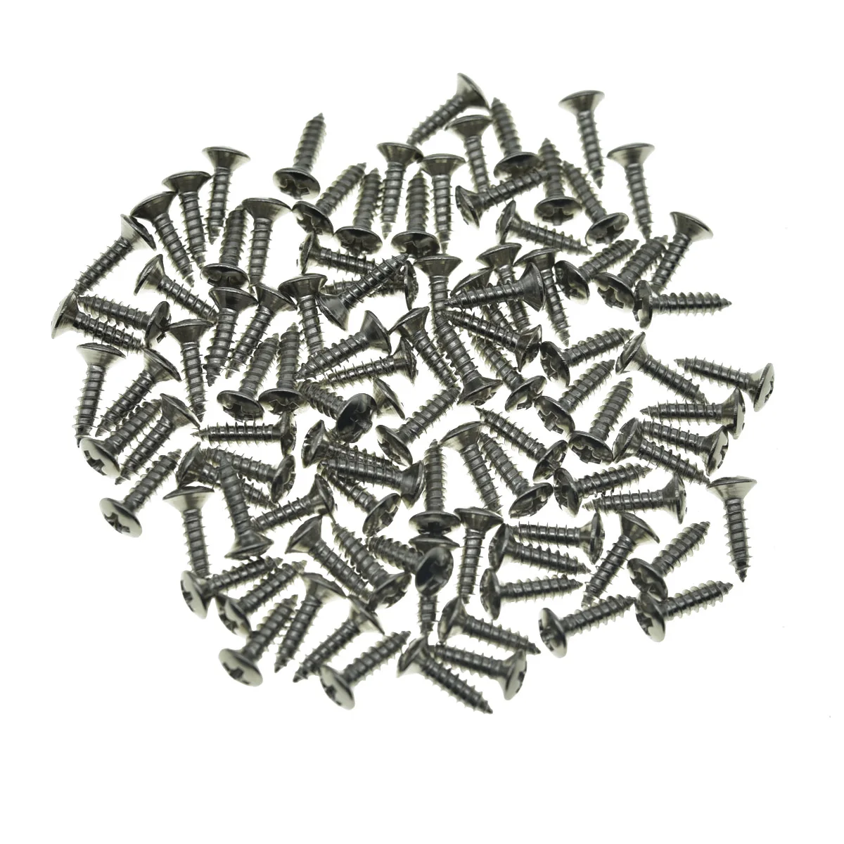 Dopro 100-Pack Phillips Stainless Steel Guitar Bass Pickguard Screws Tremolo Cover Backplate Steel Mounting Screw for Strat/Tele