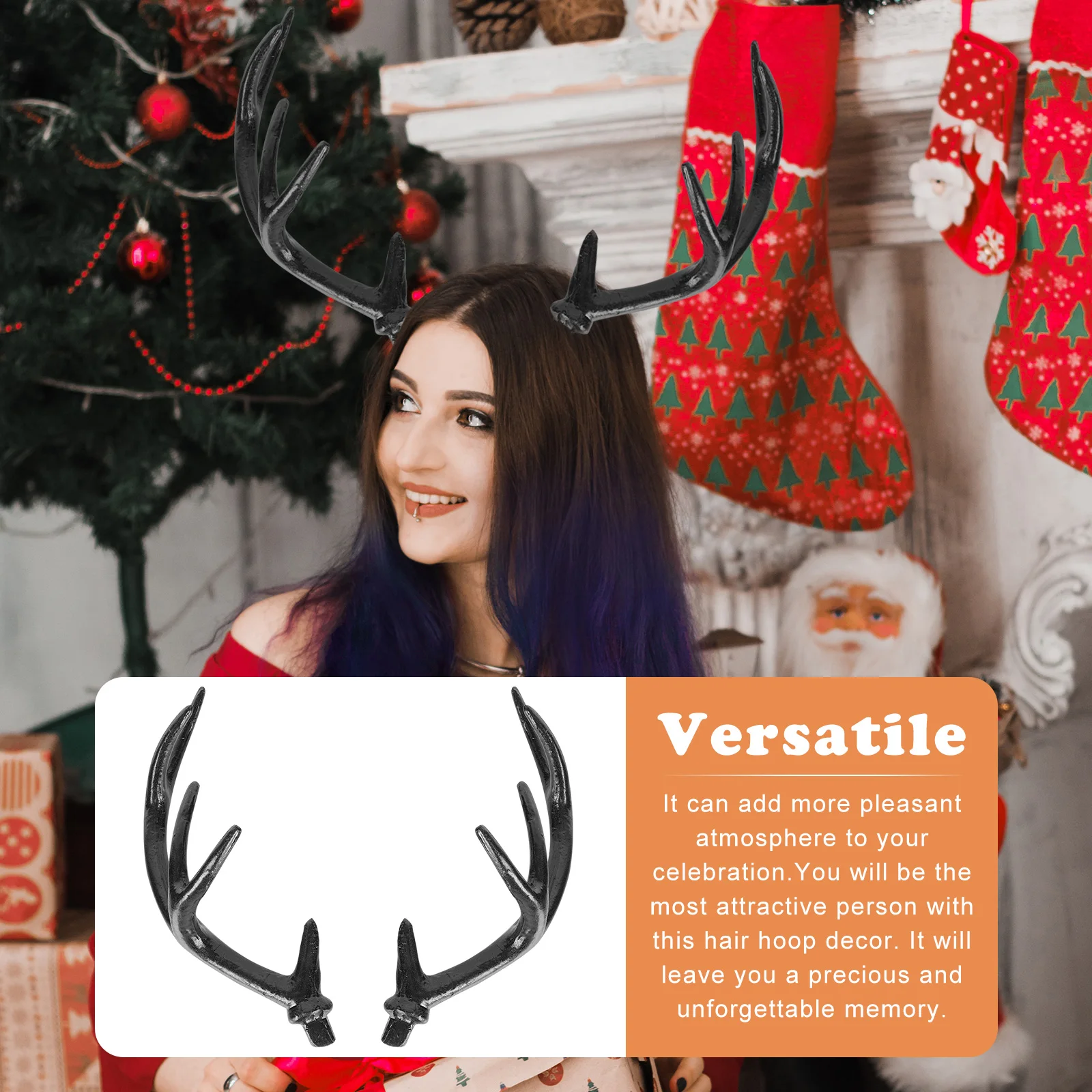 Christmas Reindeer Antlers Simulation Deer Horn Handcraft Cosplay Headband Horn Artificial DIY Accessory Halloween Party Props