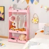 Children's Wardrobes,Kids Dress up Storage Wardrobe,Toddler Armoire Dresser Wardrobe w/Mirror & Cloth Hanger,Cute Crown Patterns 1