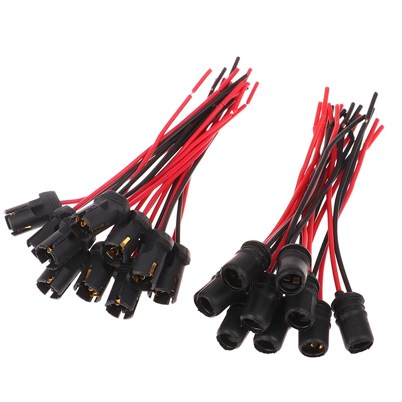 DC12V T10 W5W 194 168 Socket Marker Light Holder lamp holder headlight holder led work light holder light bulb socket light holder socket connector plug adapter instrument light holder 10pcs Connector Wire Bulb Harness Replacement Car Parts