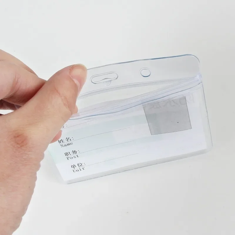 10Pcs/set Transparent Plastic ID Card Bag Badge Holder