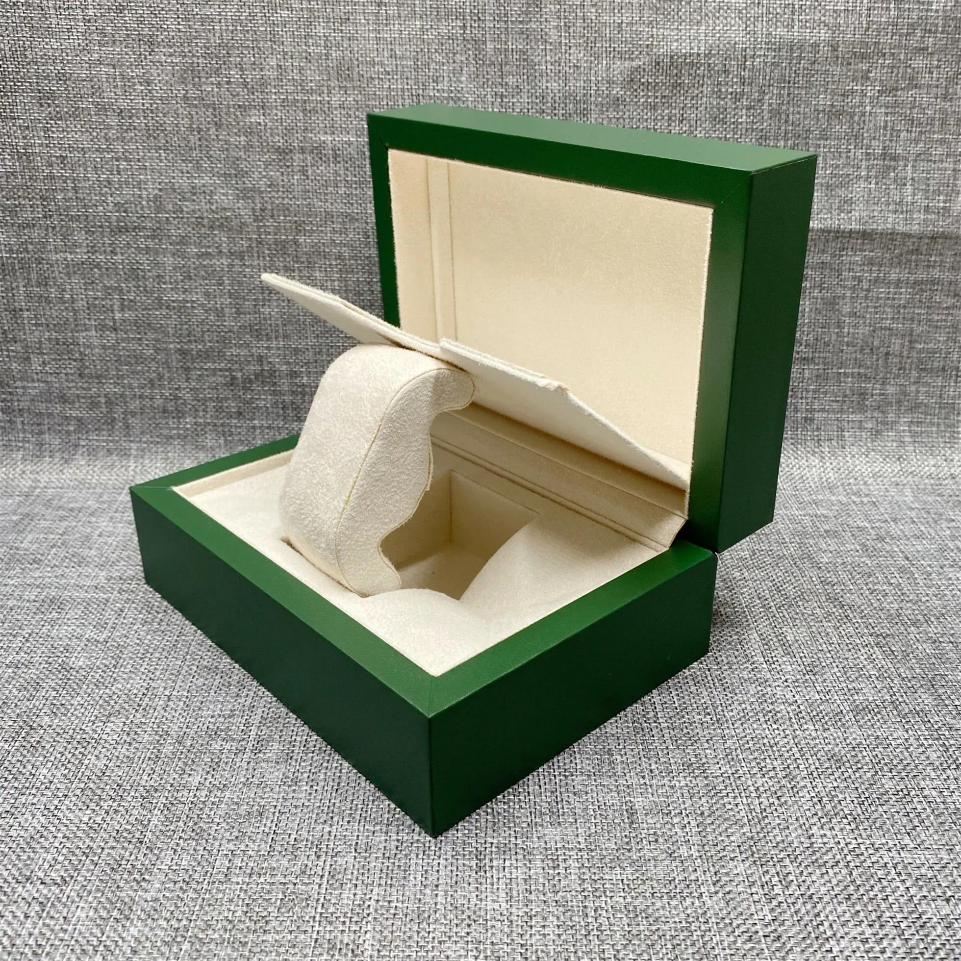 Factory Wholesale Luxury Fashion Green Wooden Watch Box For Customizable Card Paper Top Quality Travel Jewelry Velvet Paper Boxs