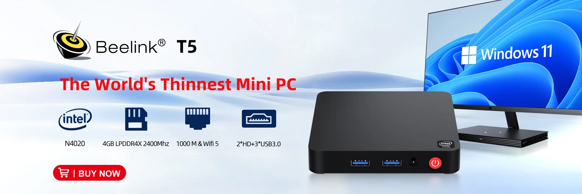 Beelink Min S12 Windows 11 Home Mini PC Intel 12th Gen N95 DDR4 8GB 256GB 12GB 256GB SSD 2.4G&5G Dual Wifi 1000M BT5.2 NVME