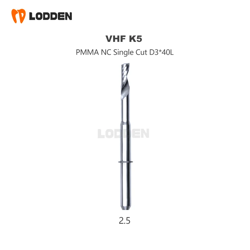 LODDEN VHF K5 Zahnbohrer Fräsen für Zirkonoxid PMMA Single Cut Dental Lab Schleifen Diamantbeschichtung D3 CAD CAM Fräsen Bohrer – Detail 15