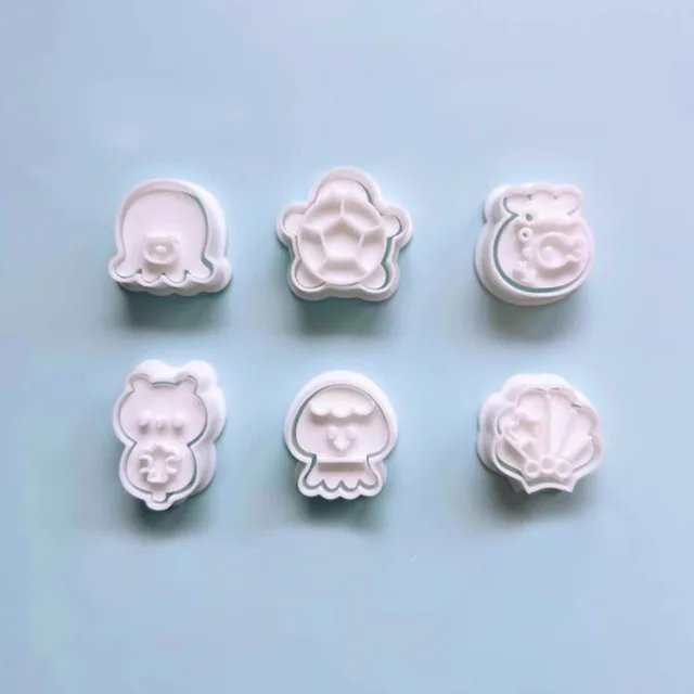 Jellyfish Sea Turtles Octopuses Fondant Tools Biscuit Moulds Marine Animal Cookie Cutter Sugar Craft Baking Pastry Stamp Mold 6