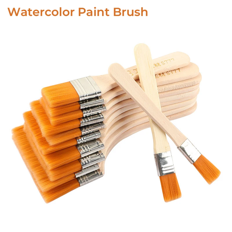 Painting Brushes Blending Brush 12pcs/set Memory Nylon Paint Brushes Set for Acrylic Oil Drawing Watercolor Wooden Painting Brush Tools Art Supplies