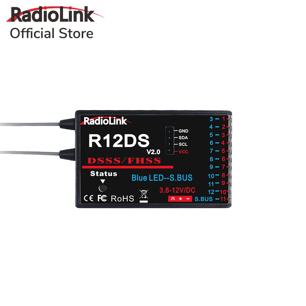 Radiolink AT9S Pro 10/12 Canales 2.4Ghz RC Radio Controlador Y Receptor R9DS Transmisor De Largo