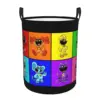 Custom Colorful Smiling Big Mouth Critters Group Laundry Hamper Large Storage Basket Scarry Animated Game Nursery Toy Organizer 1