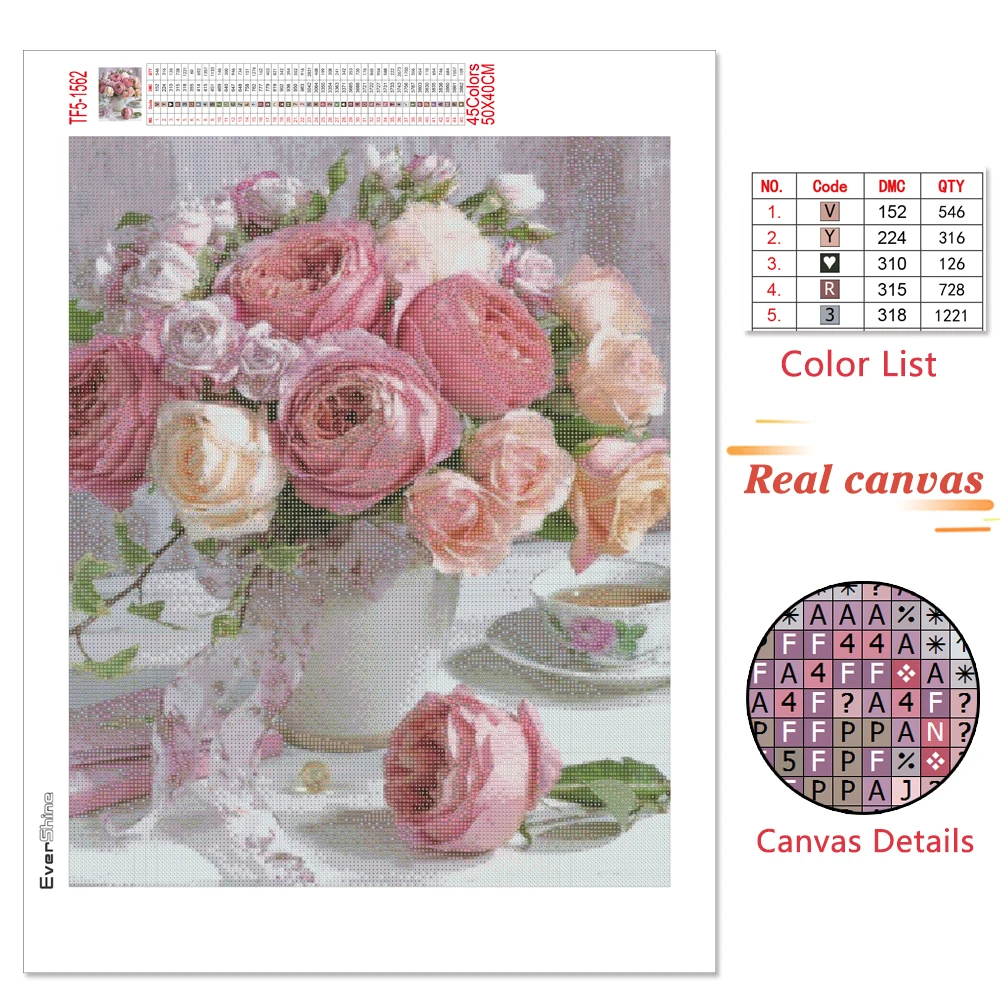 EverShine Diamond Painting New Flowers Full Square Mosaic Lily Rose Rhinestones Picture Beads Embroidery Cross Stitch Kit diamond painting,diamond painting accessories