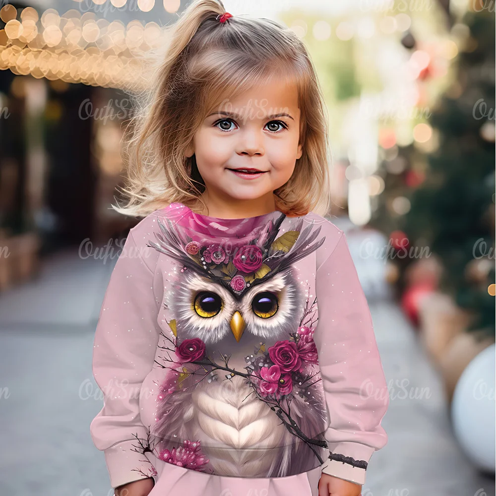 

2-12 Years Old Long-Sleeved Baby Girl T-Shirt Children's T-Shirt 3D Print Tops Imitation Cotton TShirt Comfortable Pullover Tees