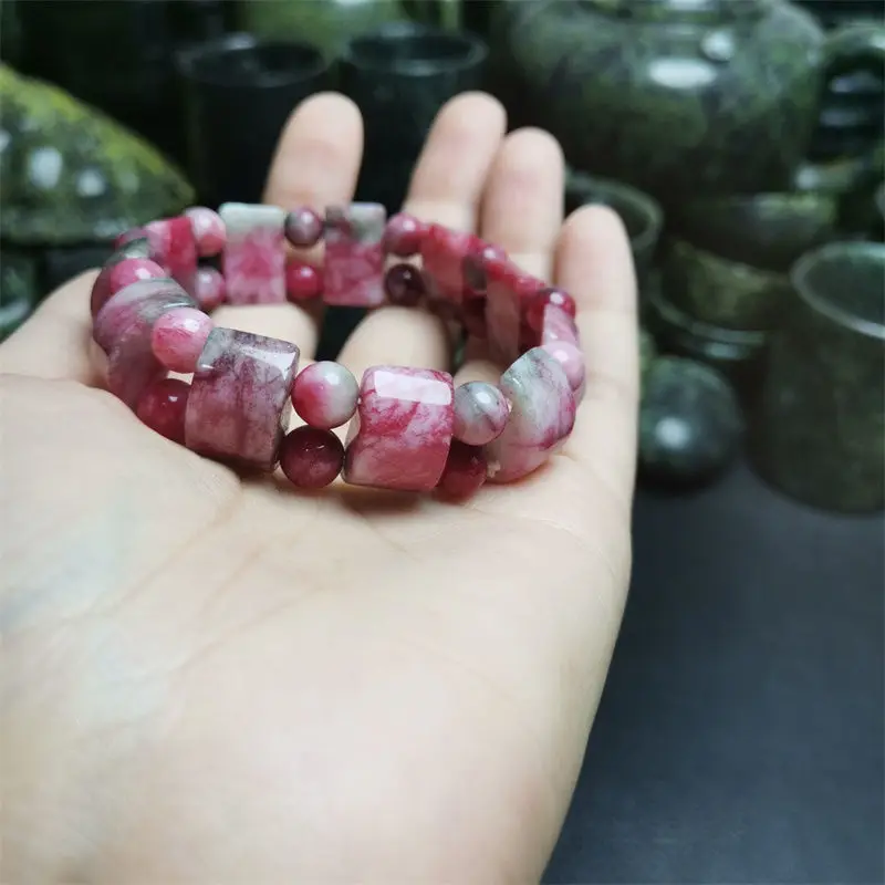 

Natural Peach Blossom Jade Bracelet Jewelry for Men and Women Fashion Trend Joker