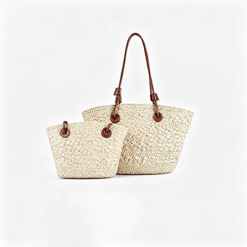 Borsa a Spalla Grande Capacità da Donna, Borsa a Mano Estiva in Paglia Intrecciata, Borsa da Spiaggia di Lusso Firmata, Shopper Bali