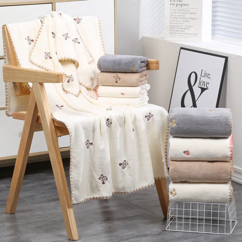 Bath Towels Cotton Towel Bath Towel Coral Fleece Cotton Bath Towels Natural Ultra Absorbent Eco-Friendly Beach towel Bathroom Sets For home