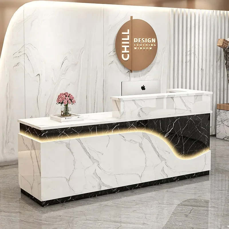 Eption Desk Office Nail Checkout Advisory Commercial Modern Mobile Bar Counter RecReception Desk Beauty Bureau Furniture New